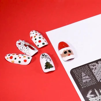 Naujas SHOPANTS Kalėdų, Naujųjų Metų Stačiakampio Nail Art Stamping Plokštė 