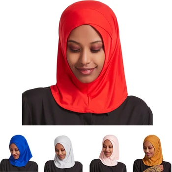 Ramadanas Musulmonų Moterys Hijab Šalikas Turbaną Kryžiaus Amira Vienas Gabalas Islamo Skarelė Wrap Pilnas Draudimas Niqab Skara Arabų Ninja Galvos Apdangalai