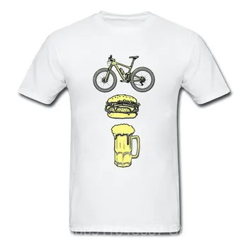 Kietas Kalnų Dviračių Marškinėlius Vyrų Juokinga MTB Dviratį Mėsainiai Alaus trumpomis Rankovėmis, 3D Dviratis BMX T-Shirts Rider Aerobikos Dviračių Viršuje Tees