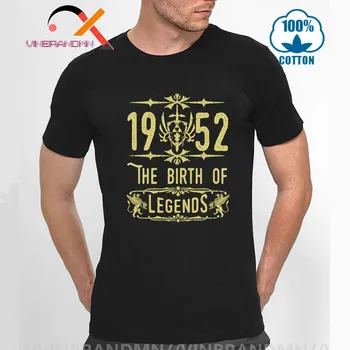 2020 Karšto Pardavimo Mados Aukščiausios Kokybės T Marškiniai Vyrams, O Kaklo Gyvenimas Prasideda po Šešiasdešimt Penkerių 1952 M. Gimimo Legendos Tinkinti T Marškiniai tinka