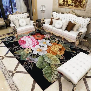Klasikinis retro atmosferą 3D Amerikos gėlių kilimų durų kilimėlis miegamojo kambarį dideli pledai, virtuvė, salonas tapetes individualų