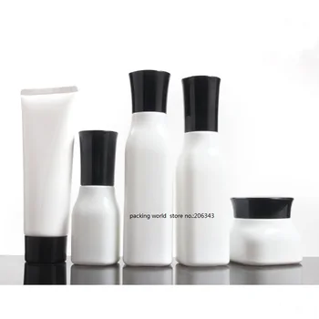 40ml kvadrato formos baltos spalvos stiklo butelis su siurblio dangtelis, skirtas losjonas/emulsija/serumo/foundation/tonerio/vandens odos priežiūros kosmetikos pakuotės