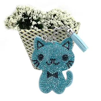 Korėjos versija odos mielas kačiukas klavišą fot maišas kabo automobilių gražaus kūrybinio pakabukas mažų dovanų.