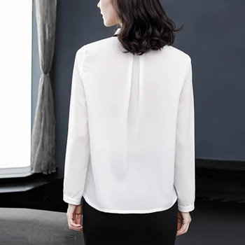 Plius dydis-ilgomis rankovėmis moterims, biuro, moterų topai moterų mados 2019 marškinėliai šifono palaidinė moterų viršūnes ir palaidinės blusas 2063 50