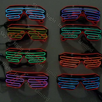 Mirksi Dovana Mix spalva EL užrakto akiniai (Rėmeliai:Raudona-Viduje:kitos spalvos variantas)+3V Inverter+Nemokamas Pristatymas
