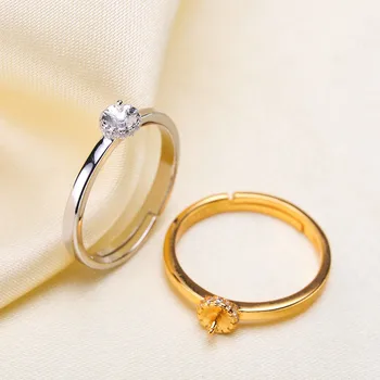 Pasidaryk pats didmeninės sterlingas sidabro papuošalai aukštos kokybės žiedai moterims, sidabras 925 tuščią bazė reguliuojamas žiedas nustatymas