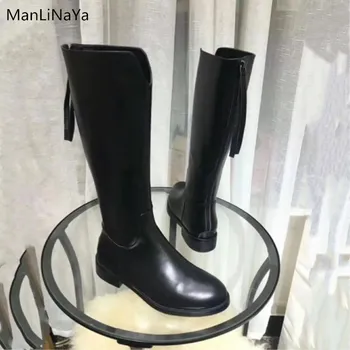 2019 naujo prabangaus dizaino juodos odos moteriški batai mados ponios batai atgal užtrauktuką butas motociklo batai auliniai batai moterims, batai