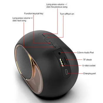 X6 Bevielio Lauko Portable Bluetooth Speaker Soundbar Stereo Muzikos Supa Super Bass HiFi Garso Parama TF Kortelę AUX