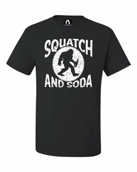 Suaugusiųjų Squatch ir Soda Bigfoot Sasquatch Scotch and Soda, T-shirt