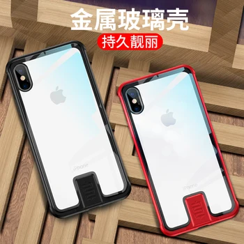 Case for iPhone Xs Max XR X Stumti Traukti Metalo Rėmas Telefono Dangtelį iPhone 7 8 Plius 