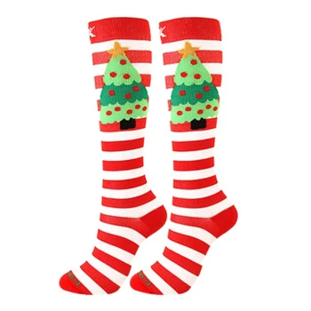 Knee-High Kalėdų Glaudinimo Kojinės Moterims, Vyrams Slėgio Kojinės Suspausti Briedžių Modelis Elastinės Kojinės, Veikia