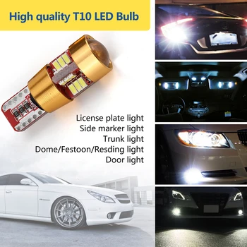 Univesal Automobilių T10 Dekodavimo Lempos Super Šviesus Posūkio Signalo Įspėjimas LED Lemputės