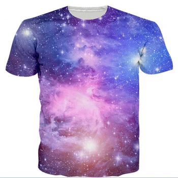 Naujas Mados Porą Vyrų, Moterų Unisex Erdvė, Galaxy Juokinga 3D Spausdinimo Nr. Bžūp Atsitiktinis Gatvės Marškinėliai T-Shirts Tees Viršūnės