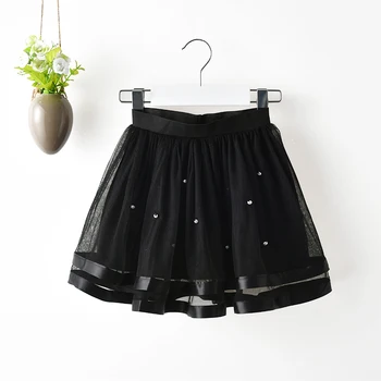 Karšto pardavimo vasaros šifono kamuolys suknelė mergaitėms tutu sijonas duobute juoda tutu sijonai mergina tiulio pearl purus sijonai mergaitėms pettiskirt