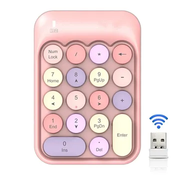 XQ 2.4 G mini Belaidės skaitmeninės klaviatūros šokolado turas pagrindiniai bžūp pbt klaviatūros finansų klaviatūros 18 klavišus spalvinga skaitmeninė klaviatūra