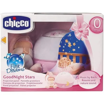 Chicco Good Night star projektorius su šviesos poveikio ir melodijų, rožinė