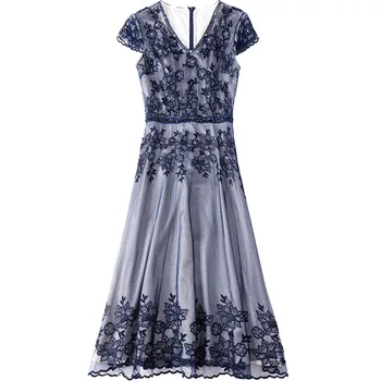 Seksualus 2021 naujas Nėrinių suknelė rudenį Moterų Siuvinėjimo Šalis Suknelė Plius Dydis Derliaus trumparankoviai Puošnios Gėlės vasaros suknelės