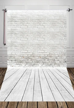 5x7ft (1.5x2.2m) baltos spalvos plytų sienos fotografijos fonas Meno audinio naujagimių pet studija, fotografijos fone D-3880