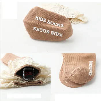 Kūdikių kojinės Nauja Vaikų Lopšelio Mergaičių Kelio Aukštas, Ilgas Minkštos Medvilnės Nėriniai Baby Vaikų Kojinės Baby Girl kojinės 0 iki 3 metų