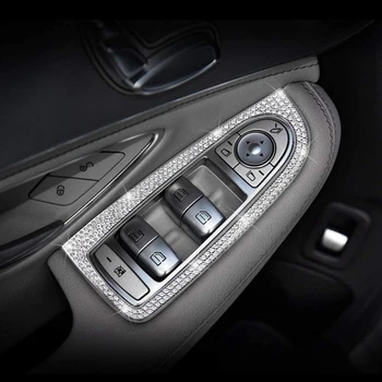 Automobilių Bling Lango Pakėlimo rankenėlė, Dekoratyvinis Dangtelis 3D Lipdukas Padengti Mercedes-Benz C-Class 