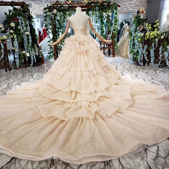 BGW HT42222 Prabangių Vestuvių Suknelės 2020 Mados Dizainas, Nuimamas Gėlių Kamuolys Suknelė Vestuvių Suknelė daugiasluoksnė, Sijonas, Abiti Da Sposa