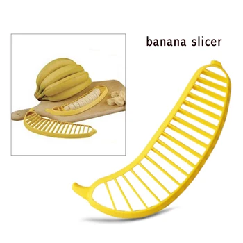PP Plastiko Bananų Slicer Cutter Vaisių, Daržovių Įrankiai, Virtuvės Dalykėlių 25.5*7cm