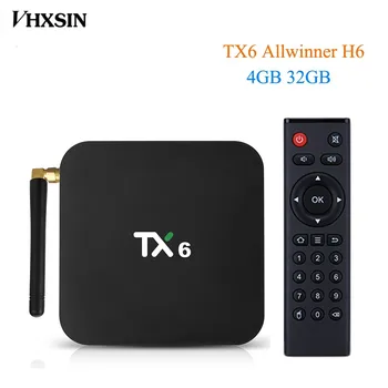 VHXSIN 50 VNT./DAUG TX6 Android 9.0 TV BOX 4G-32G H6 allwinner Quad core 2.4 G 5G Dual Wifi BT 4.1 4K HD