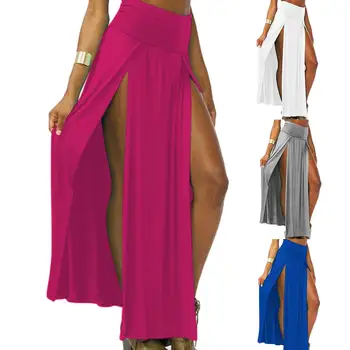 Moterų suknelė Seksualus vientisos Spalvos Aukštos Juosmens dvipusės Ritininės Kokteilis Pilnas-ilgis Patogūs, Laisvi, Nereguliarus Moterų Ilgi Sijonai