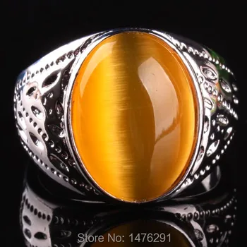 Naujas Geltonas Opal Ovalo formos Granulių Piršto Žiedą PERLAS Dydis 8