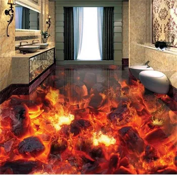 Beibehang Didelis custom grindys pasta ugnies, liepsnos degimo 3D stereo vandeniui storas, neslidus vonios kambarį grindų