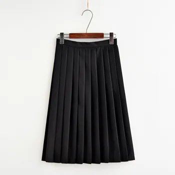 Japonijos 62-67 cm Vidutinio ilgio ilgis Plisuotas sijonas, JK studentų Merginos vientisos spalvos aukšto liemens sijonas Cosplay Mokyklos Uniformos sijonas