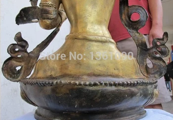 0001342 Tibeto Bronzos manjusri Ženklas Yongle Guan Yin budos statula