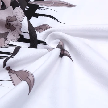 TouHou Project Flandre Scarlet Anime Unisex marškinėliai Vasaros Medvilnės trumpomis Rankovėmis Marškinėliai TEE Viršūnes Gražus Modelis Balta Spalva 2