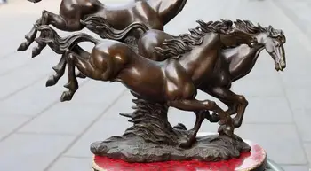 Kinų Feng shui Grynas Bronzos Šuoliais Paleisti Trys Arkliai Laimingas Statula