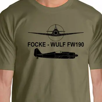 2018 Nauja, vyriški Marškinėliai trumpomis Rankovėmis Fitneso Drabužių Aeroclassic Focke-Wulf Fw 190 Siluetas vyriški T Shirts