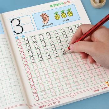 Vaikų Skaitmeninį Kaligrafija Knygą Pradedantiesiems Kūdikių Nušvitimą Pranešimų Pradinukų Rašysenos Praktikos Pinyin: Kinų Simbolių