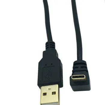 USB2.0 (Tipas A) Vyrų ir USB3.1 (Tipas C)Vyrų Up & Down Kampas USB Duomenų Sync & Charge Cable Jungtis