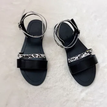 2020 naujas moterų sandalai mados vasarą moterys butai batų sagtis gyvatė spausdinti atsitiktinis paplūdimio plius dydis ponios sandalai