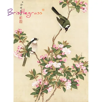 BRISTLEGRASS Medinės dėlionės Dėlionės 500 1000 Vienetų Begonia Gėlių, Paukščių Yuzhi Šedevrų Švietimo Žaislas Kinų Tapybos Dekoras