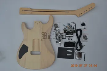 Pusgaminiai du kartus Bangų Elektrinė Gitara,Jokių Dažų Liepų Kūno ir Klevų Fingerboard Su Visa įranga BJ-208