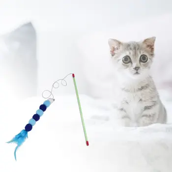Katė Žaislas Lazdelė, Juokingą pūkų kamuoliuką Cat Stick Kibinimas Žaislai Katė Gaudytojas Žaislai Interaktyvūs Žaislai Naudojimosi Kačiukas
