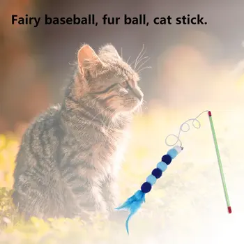 Katė Žaislas Lazdelė, Juokingą pūkų kamuoliuką Cat Stick Kibinimas Žaislai Katė Gaudytojas Žaislai Interaktyvūs Žaislai Naudojimosi Kačiukas