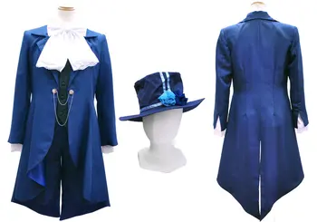 Ciel Phantomhive cos Black Butler anime vyras moteris cosplay Aukštos kokybės mados kostiumas pilnas komplektas Marškinėliai + kelnės + liemenė + striukė