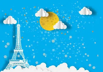 Paryžiaus Pasaulio Paminklų Prancūzija Žiemos Sezono fone Aukštos kokybės Kompiuteris spausdinti vaikams, vaikams šeimų