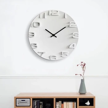 3D Sieninis Laikrodis Paprastas, Modernus Dizainas, Šiaurės Trumpas Dideli Laikrodžiai Skaitmeniniai, Miegamojo Big Wall Žiūrėti Namų Dekoro Silent 14 colių