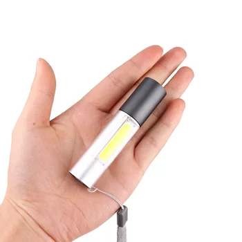 Xiwangfire Nešiojamas USB Įkrovimo Mini LED Žibintuvėlis 3 Apšvietimo Režimais, atsparus Vandeniui Žibintuvėlis, Xpe+COB Teleskopinis Zoom Apšvietimas