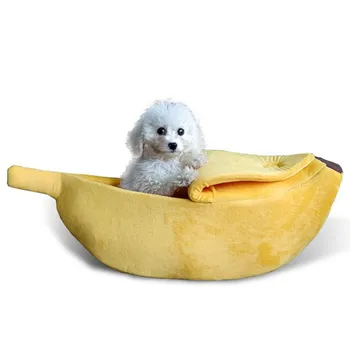 Katė Miega Lovoje Naminių Kačių Namuose Šuo Lova, Bananų Formos Šuo Namo Mielas Pet Veislynas Lizdą Šiltas Šuo Sofos