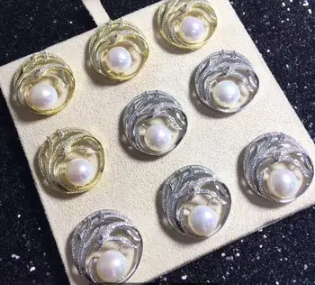 Nemokamas pristatymas >>>>noble jewelry Gamtos 9-10mm Freshwate perlų Pakabukas 925silver