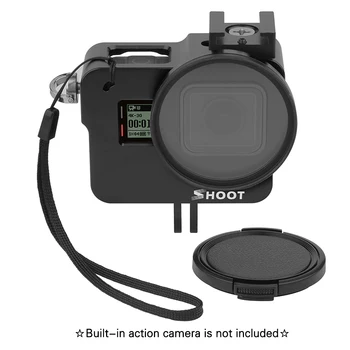 ŠAUDYTI XTGP505A Apsauginės Aliuminio Lydinio Kamera Narve Skeletas Būsto Atveju su 52mm UV Filtras GoPro Hero 7 6 5