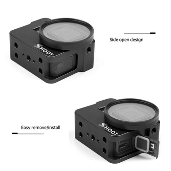ŠAUDYTI XTGP505A Apsauginės Aliuminio Lydinio Kamera Narve Skeletas Būsto Atveju su 52mm UV Filtras GoPro Hero 7 6 5
